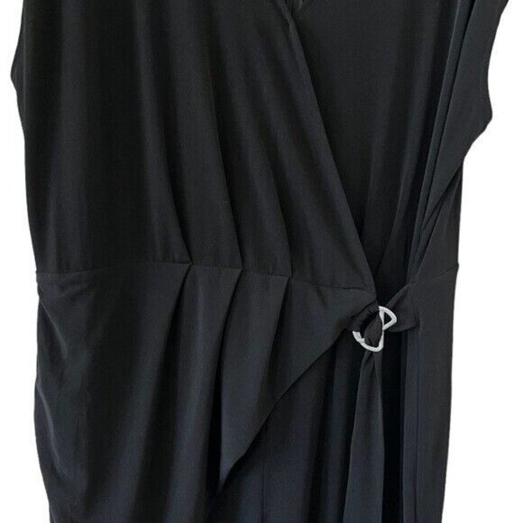 MICHAEL KORS Front Wrap Wide Leg Black Jumpsuit Size 2X NEW - Picture 8 of 10